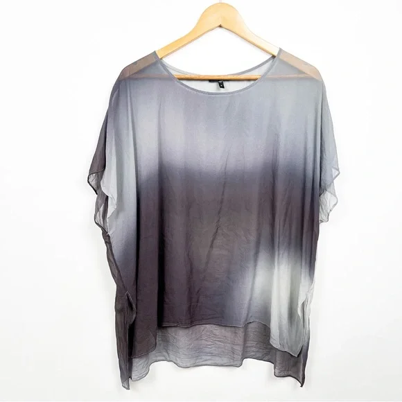 Eileen Fisher watercolor sheet tunic blouse top size medium - Picture 2 of 7